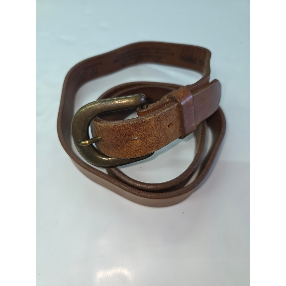 Eddie Bauer Mens Brown Genuine Leather Belt Brass Buckle Made in USA Size 40